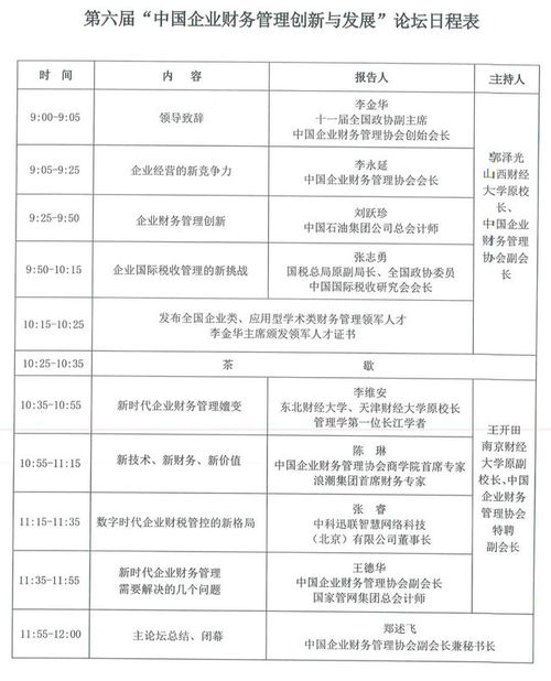 中国企业财务管理创新与发展论坛 迈向智能、集约、价值创造的新时代